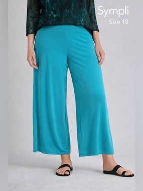 Sympli Women’s Teal Capri Pants Wide-Leg Retails for $220 Canadian Designer